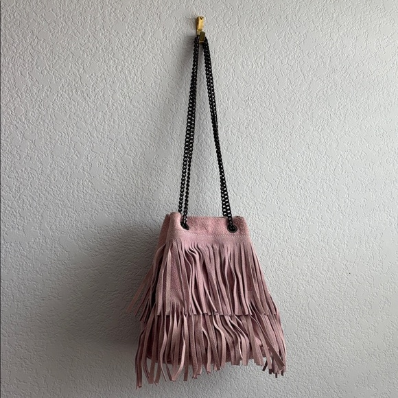borse in pelle Handbags - Pink Fringe Shoulder Bag